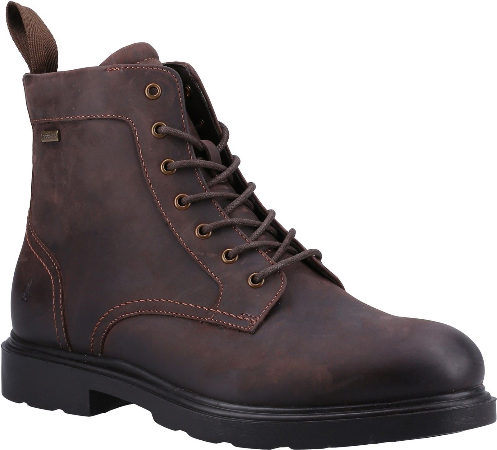 Hush Puppies Porter Leder Herren Stiefel Braun