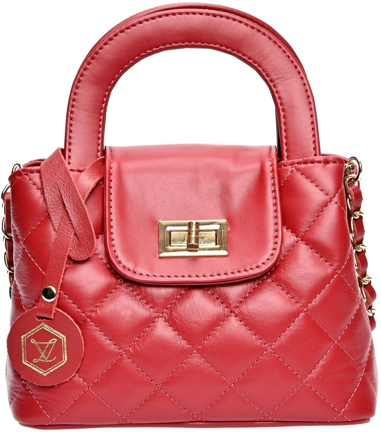 Luisa Vannini Rote Lederhandtasche