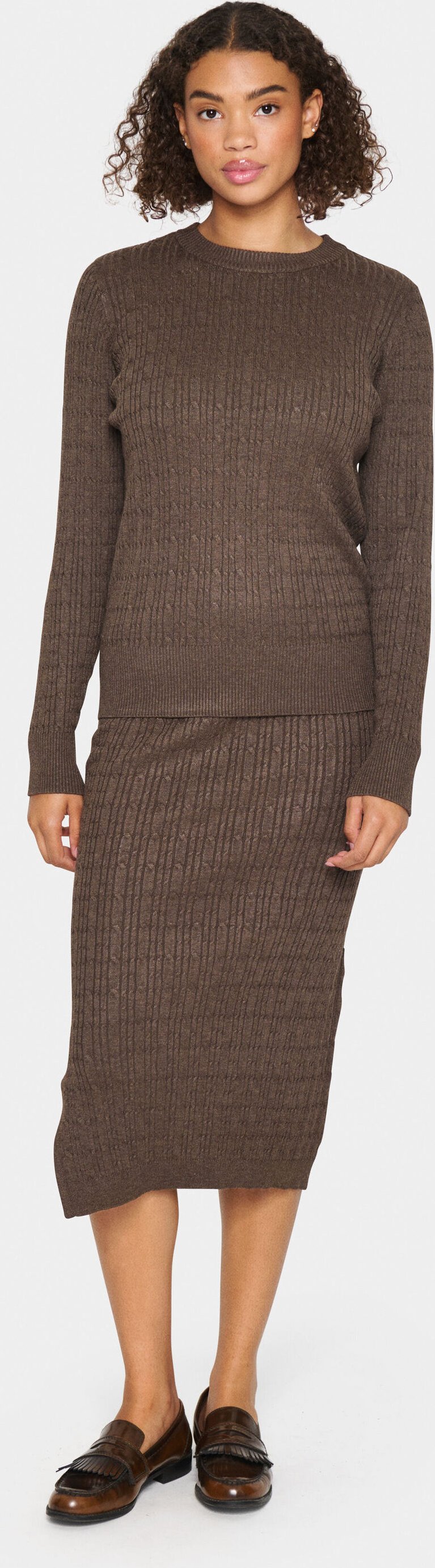 Strickpullover Gerade Passform brown