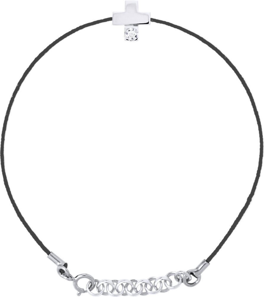 DIADEMA - Armband - Schwarzes Nylon - Echter Diamant