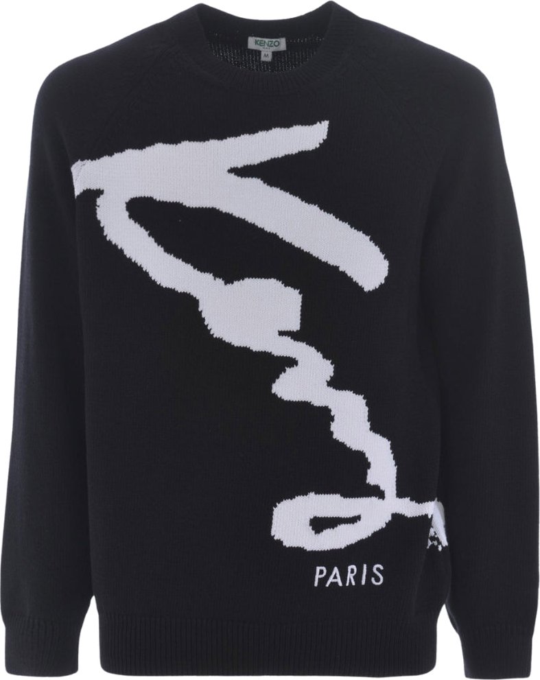 Kenzo Signature Schwarzer Strickpullover