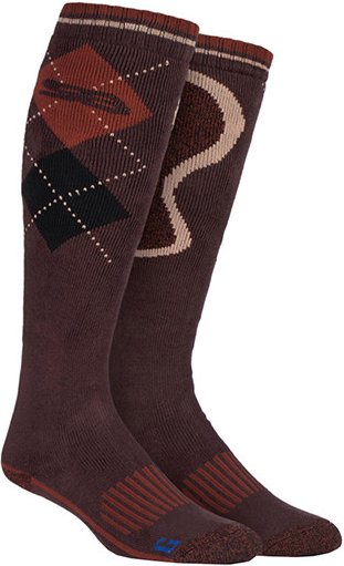 Storm Bloc - Extra lange Kniestrümpfe aus reicher Baumwolle mit Wellington-Muster - SBGMS007BRN