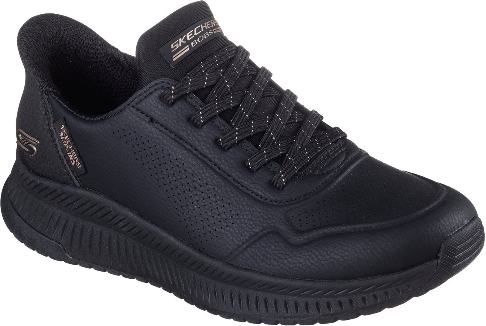 Skechers BOBS Squad 4 Schlüssel-Look Damen schwarze Sneakers