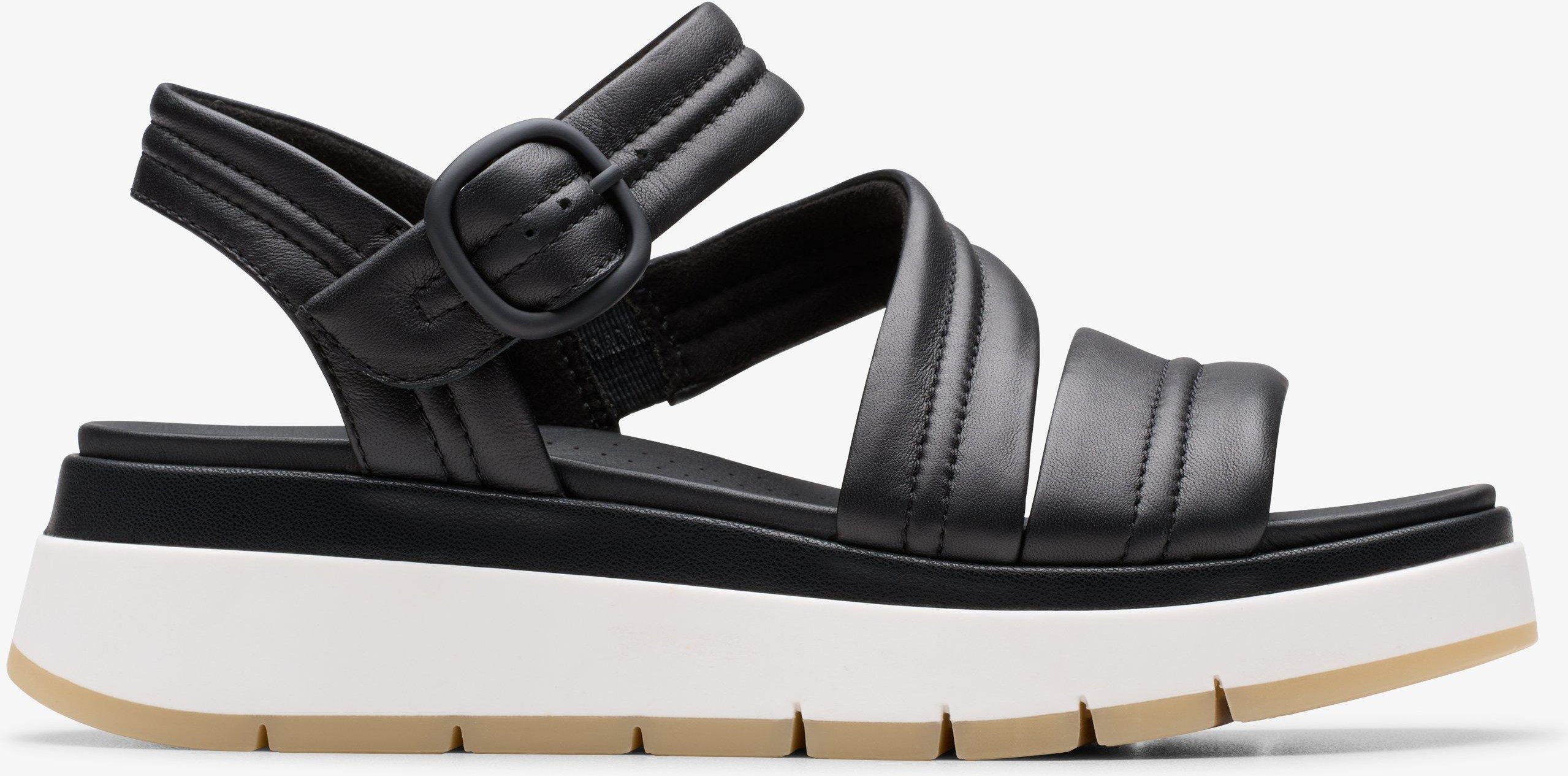 Toskanische Riemen Schwarze Leder-Sandalen