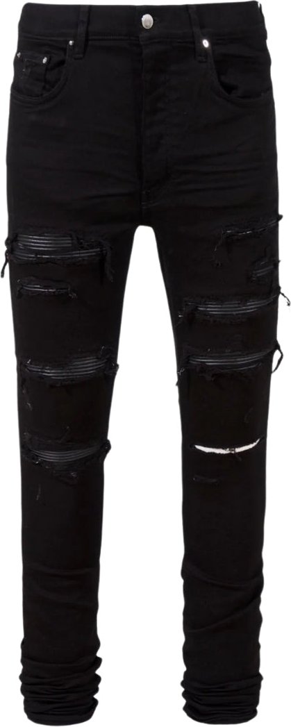 Schwarze OD-Jeans „Thrasher“ aus Amiri-Leder