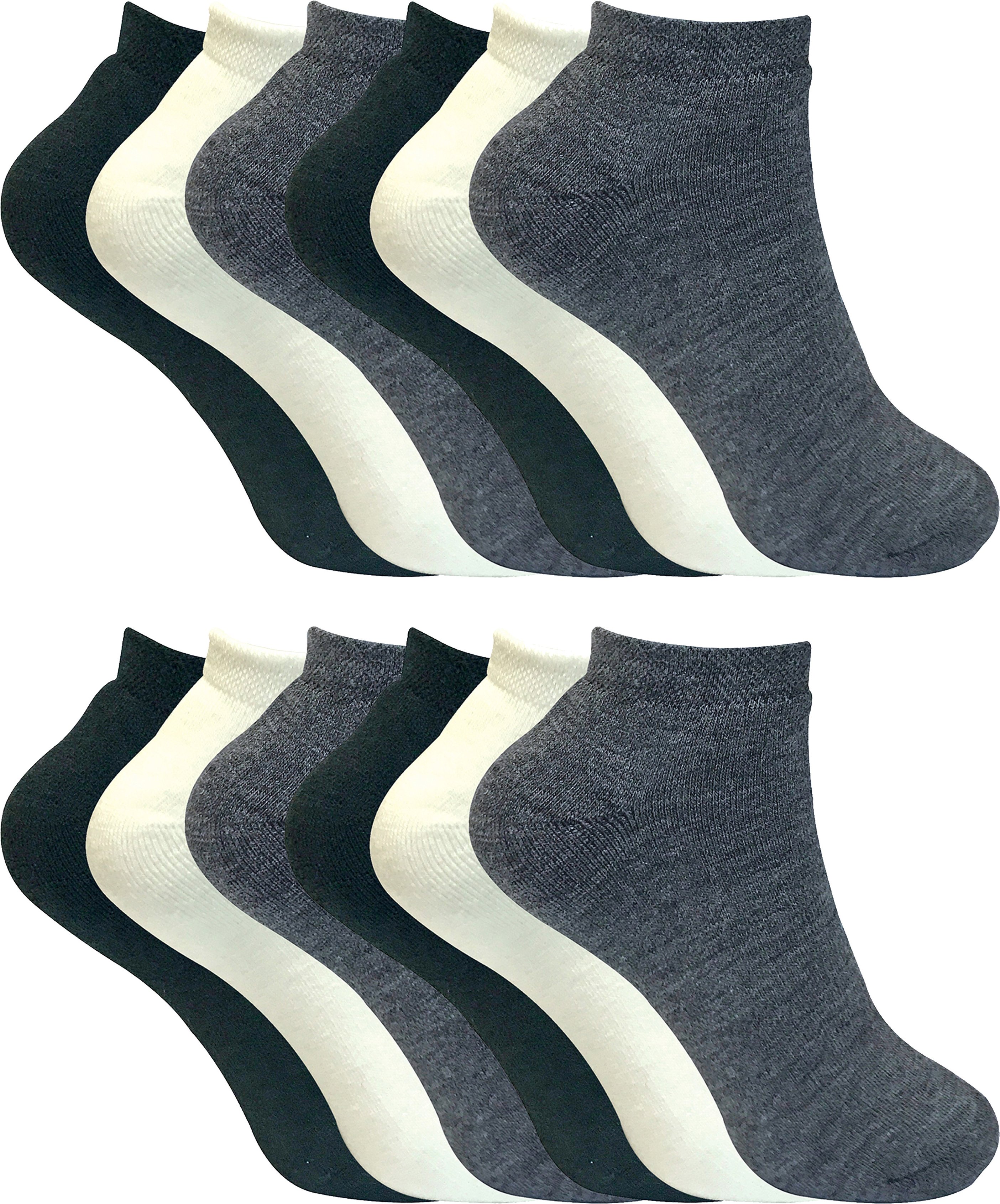 Damen Winter Low Cut Trainer Socken | 12 Paar Multipack | dicke Knöchelsocken für Frauen - Mix