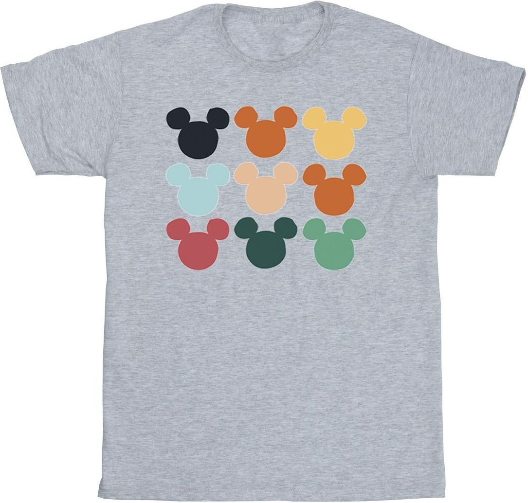 Disney - "Mickey Mouse Heads Square" T-Shirt für Herren (Grau)