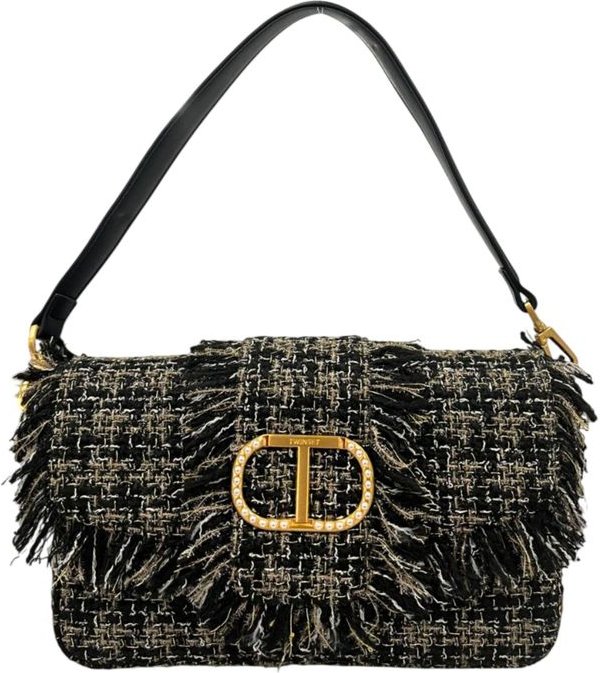 Twinset Schwarze PU Damen Schultertasche