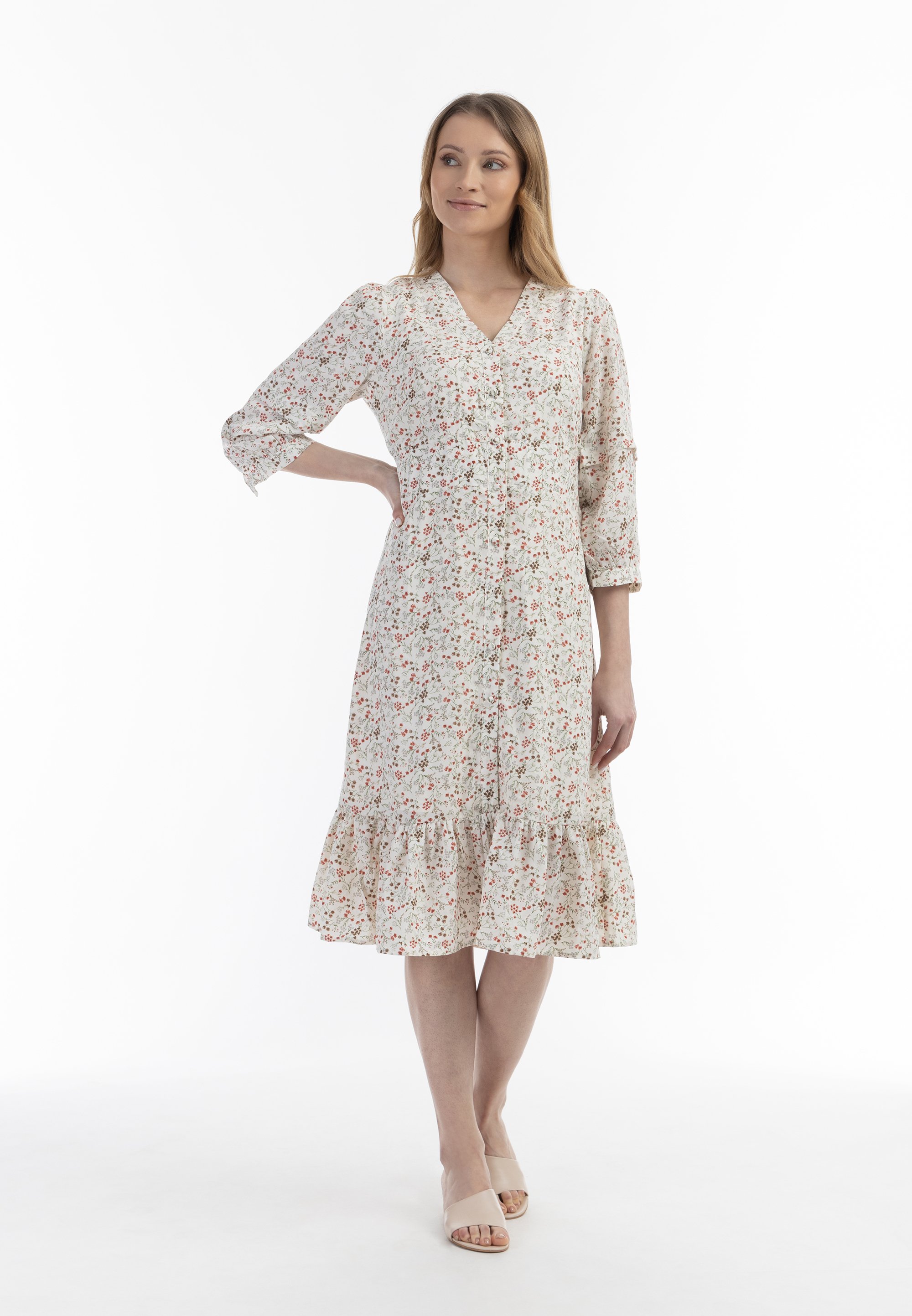 usha Robe midi à imprimé floral