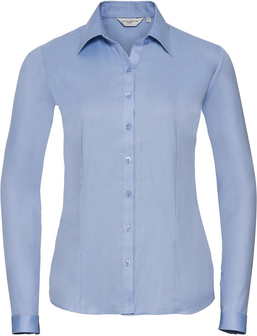 Russell Collection - Hemd für Damen Langärmlig (Hellblau)
