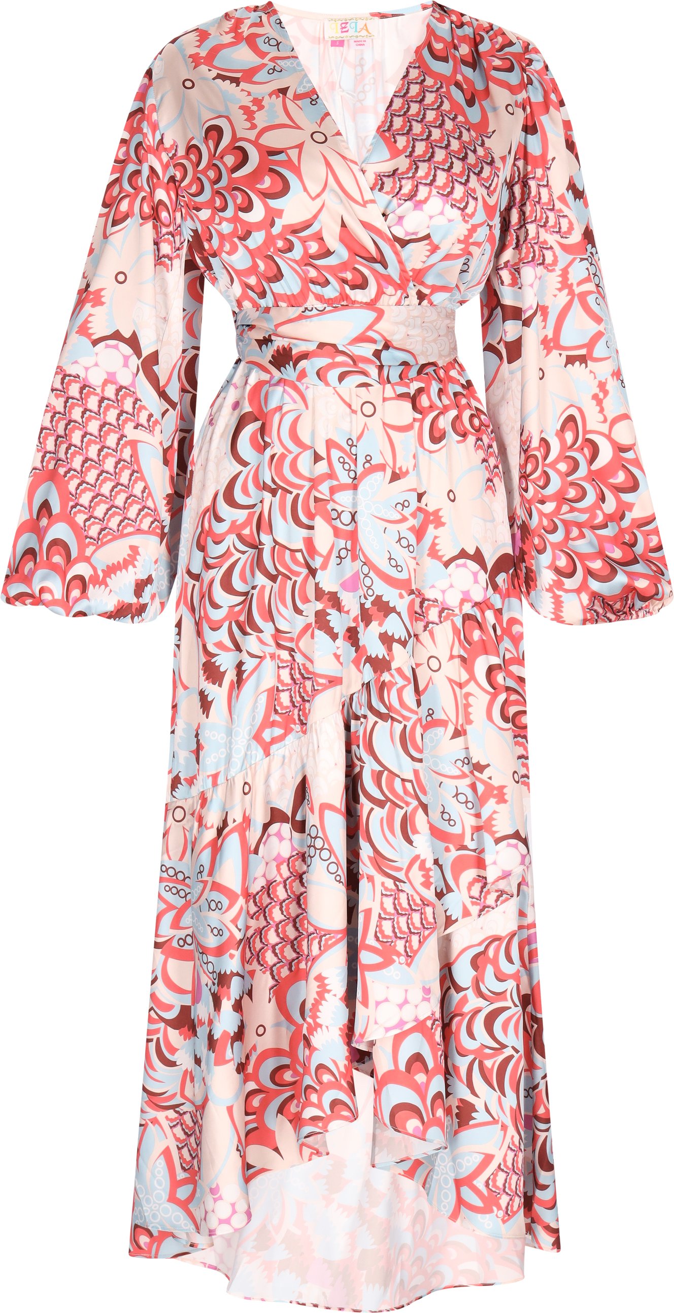 IZIA Kleid Damen Rot Mehrfarbig