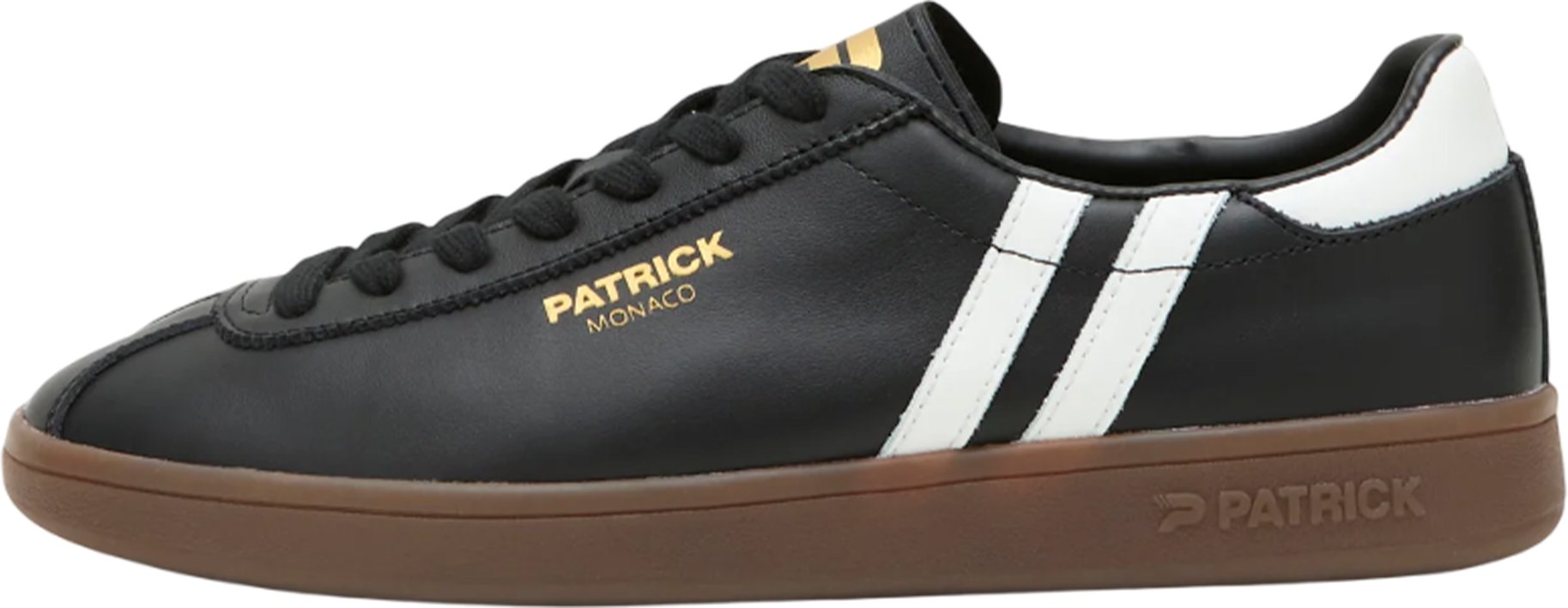 Patrick - "Monaco" Sneaker für Herren, Wildleder, Cupsohle (Schwarz/Weiß/dunkeles Gummi)