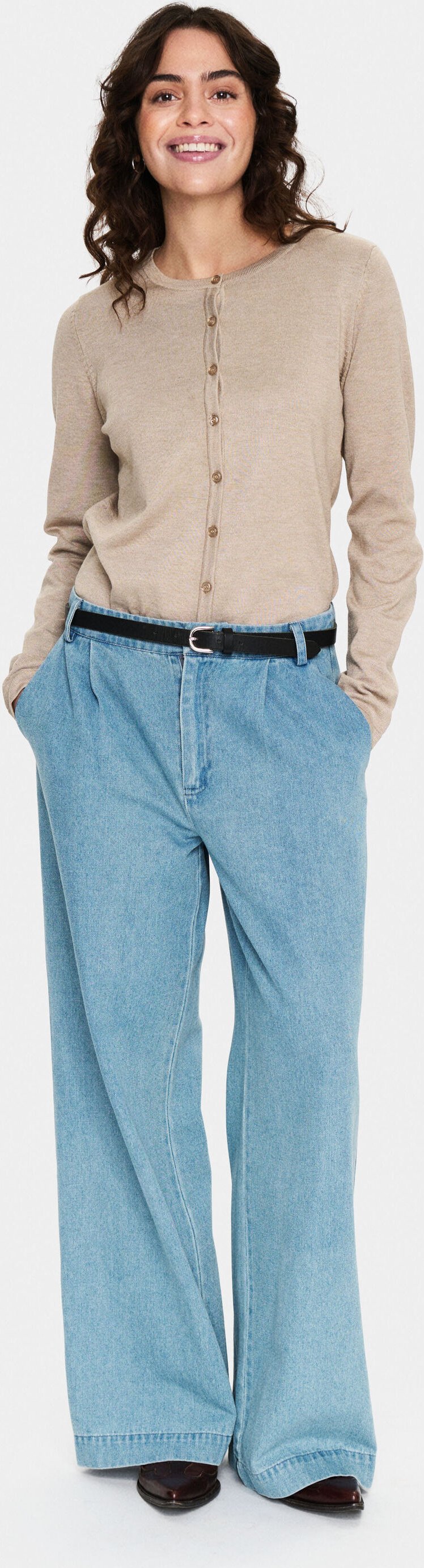 Strickjacke Classic fit beige