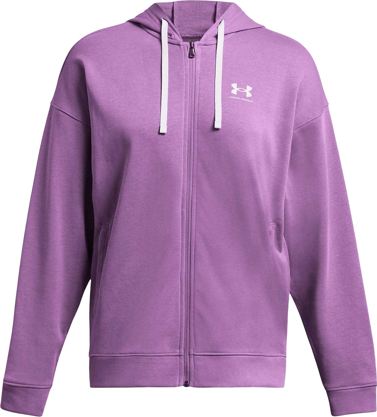 Under Armour - "Rival Terry" Kapuzenpullover für Damen, Übergroß (Violett)
