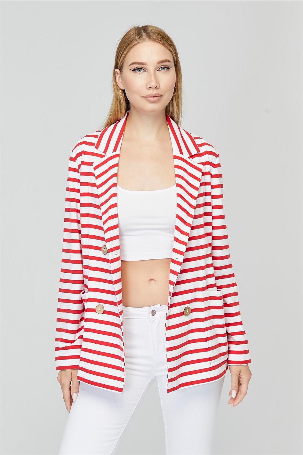 Gestreiftes Trikot-Jackett