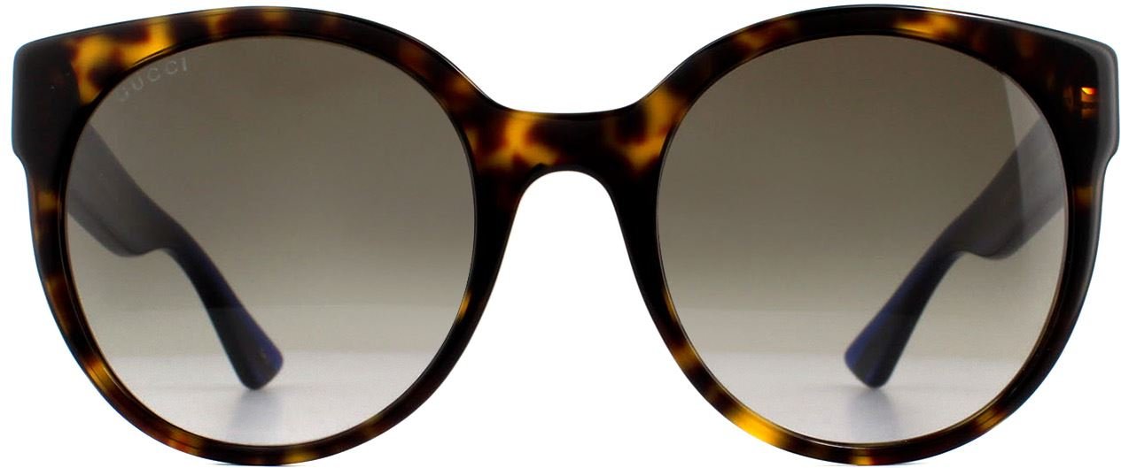 Gucci Sonnenbrille GG0035S 004 Havanna Glitter Blau und Rot Braun