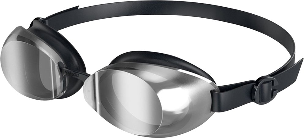 Speedo - "Jet 2.0" Schwimmbrille für Herren/Damen Unisex (Schwarz/Chrom)