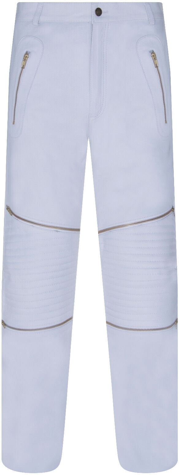 Herren-Jeans aus Leder mit Reißverschluss – Ancona