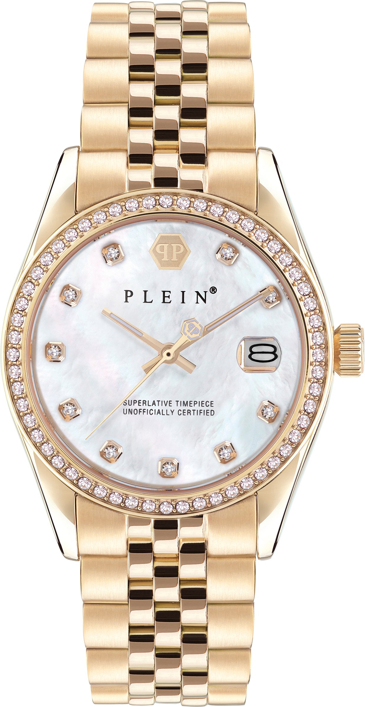 Philipp Plein Date Superlative Gold Damen Armbanduhr PWYAA0323