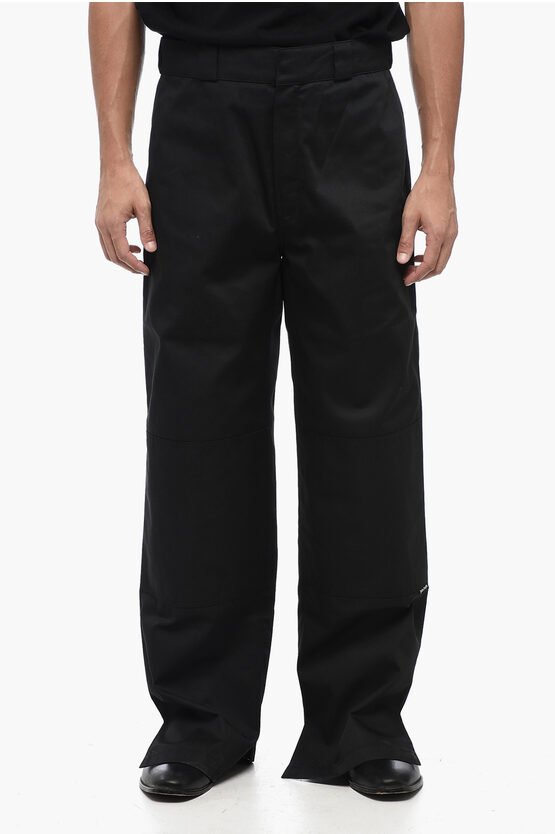 Chinohose aus Baumwolltwill mit Gürtelschlaufen