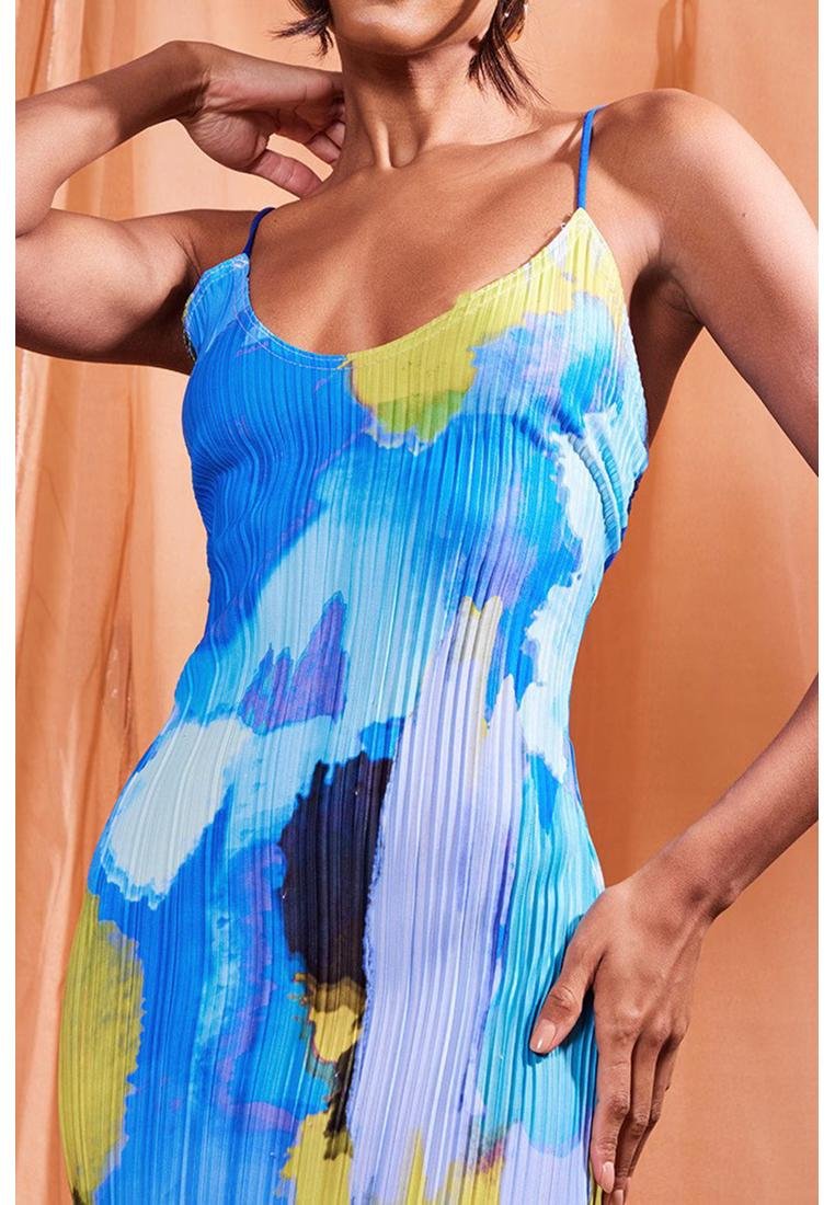 Damen Rückenfreies Bedrucktes Maxi Cami Kleid