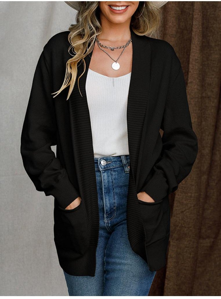 Thumbnail - Damen Offene Front Langarm Sweater Cardigan