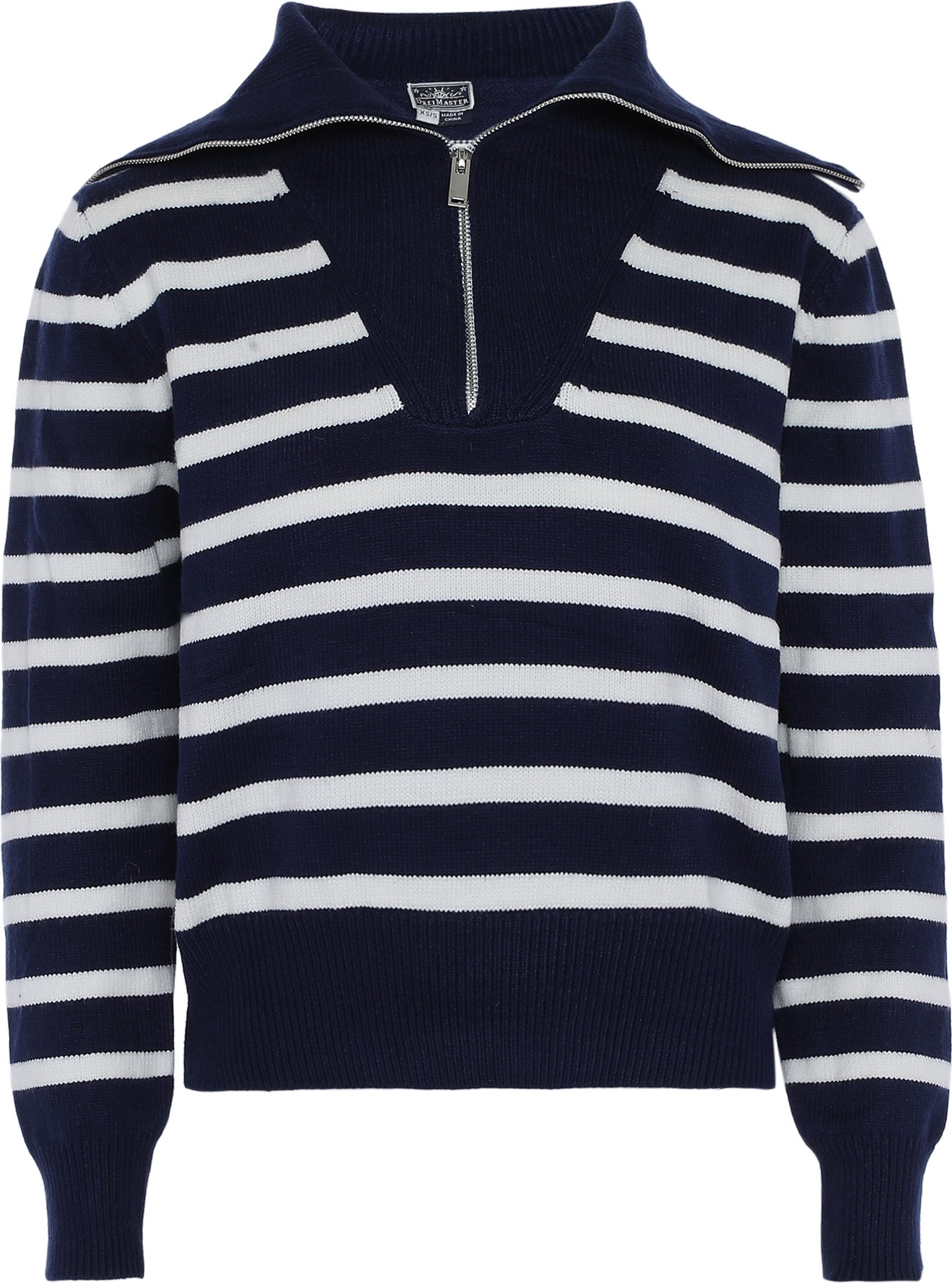 Thumbnail - Dreimaster Pullover mit Streifen Damen DUNKELMARINE WOLLWEISSER STREIFEN