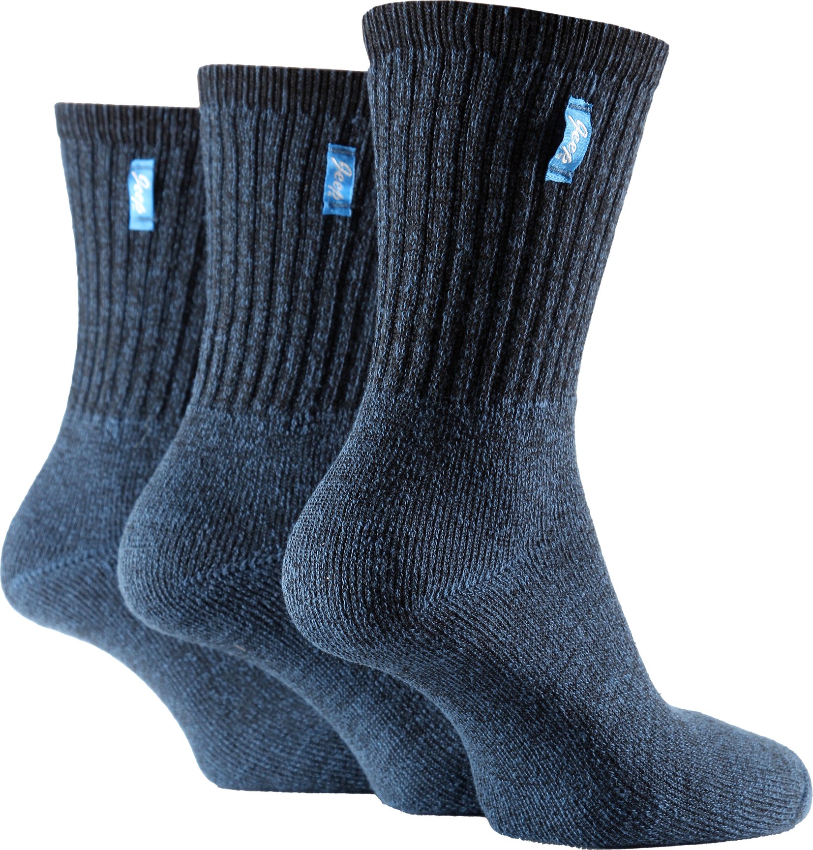 Damen Vintage Boot Socken | Jeep | Anti-Blister Crew Länge Baumwolle Retro Sport Socken für Frauen - blau