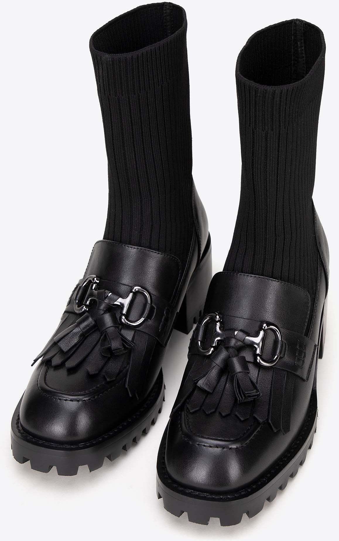 Wittchen Damen-Chelsea-Boots aus Leder mit Schnalle, Schwarz, Naturleder