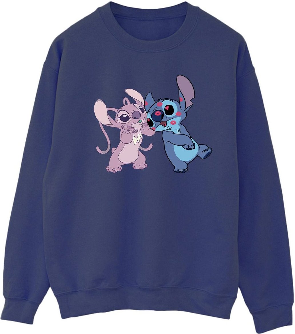 Disney Lilo & Stitch Kisses Sweatshirt für Damen/Damen (Marineblau)