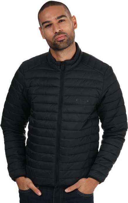 Ben Sherman Leichtgewichtige gepolsterte Trichterhalsjacke für Herren in Schwarz