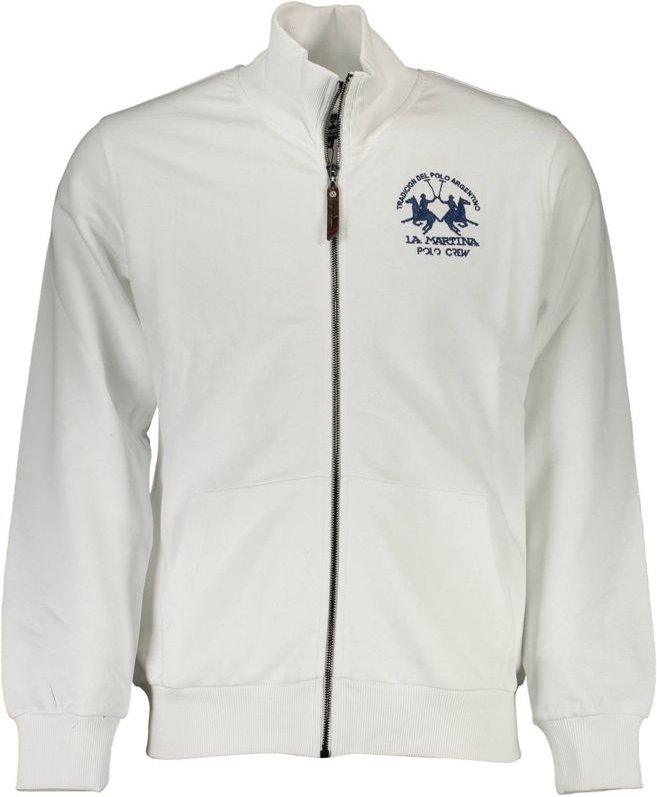 La Martina Weißes Baumwoll Herren Sweatshirt