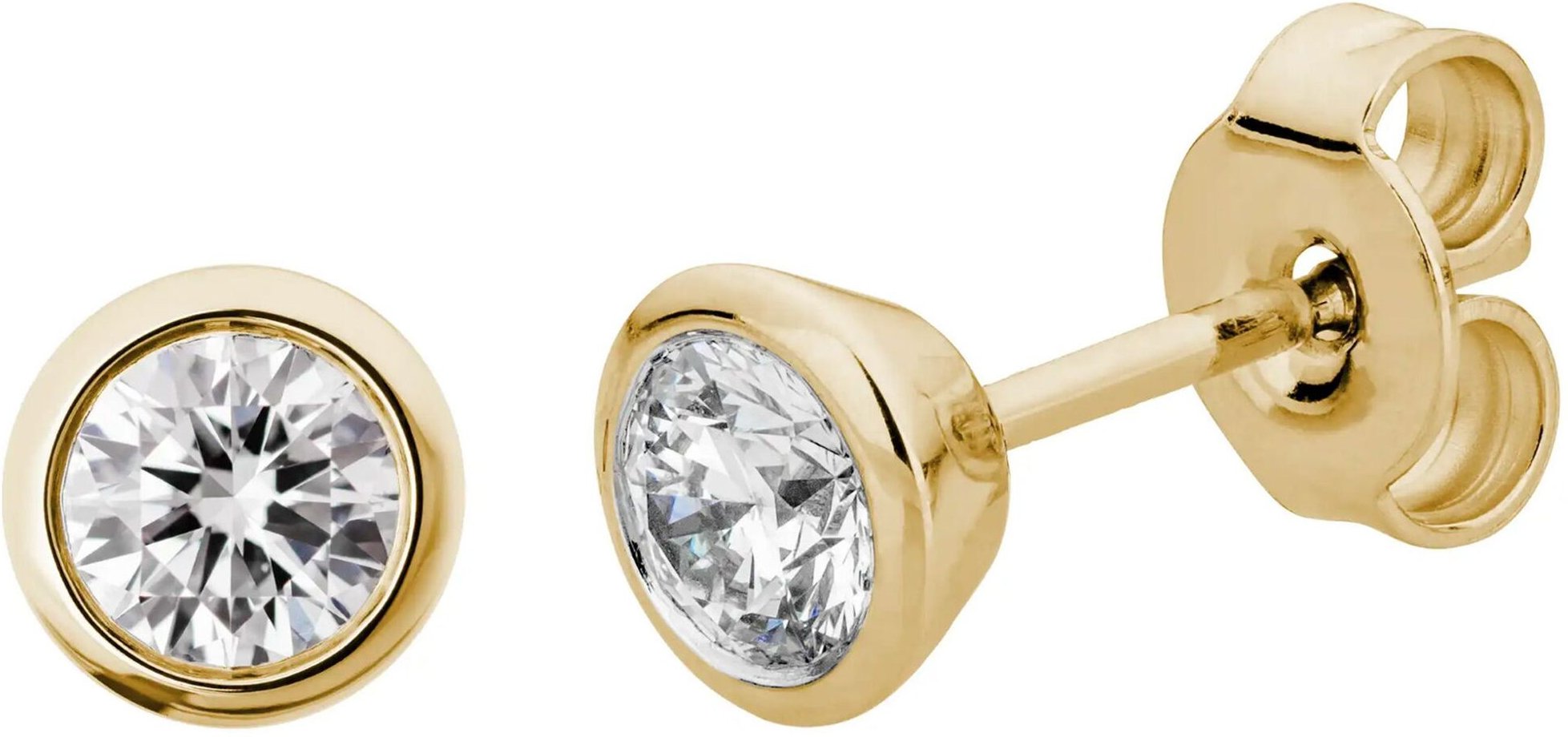 Lyomi Ohrstecker 585/- Gelbgold 2 synth. Diam. 0,50 ct.
