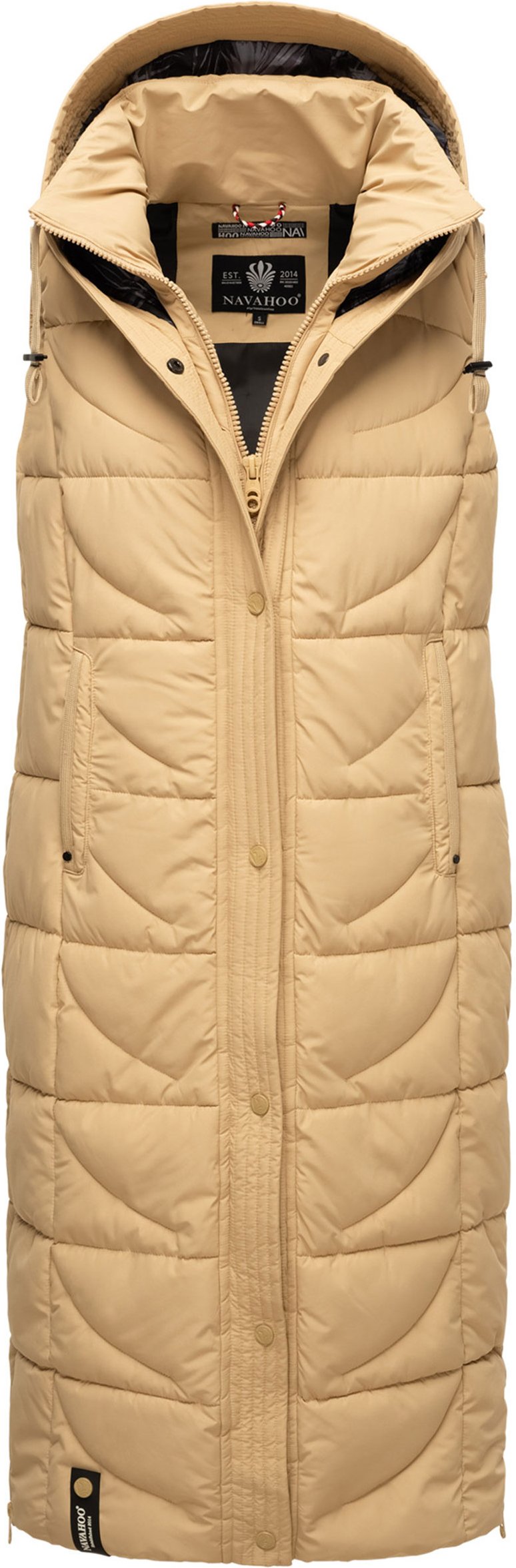 Navahoo Damen Steppweste Brezelchen – Lang & Stylisch Warm