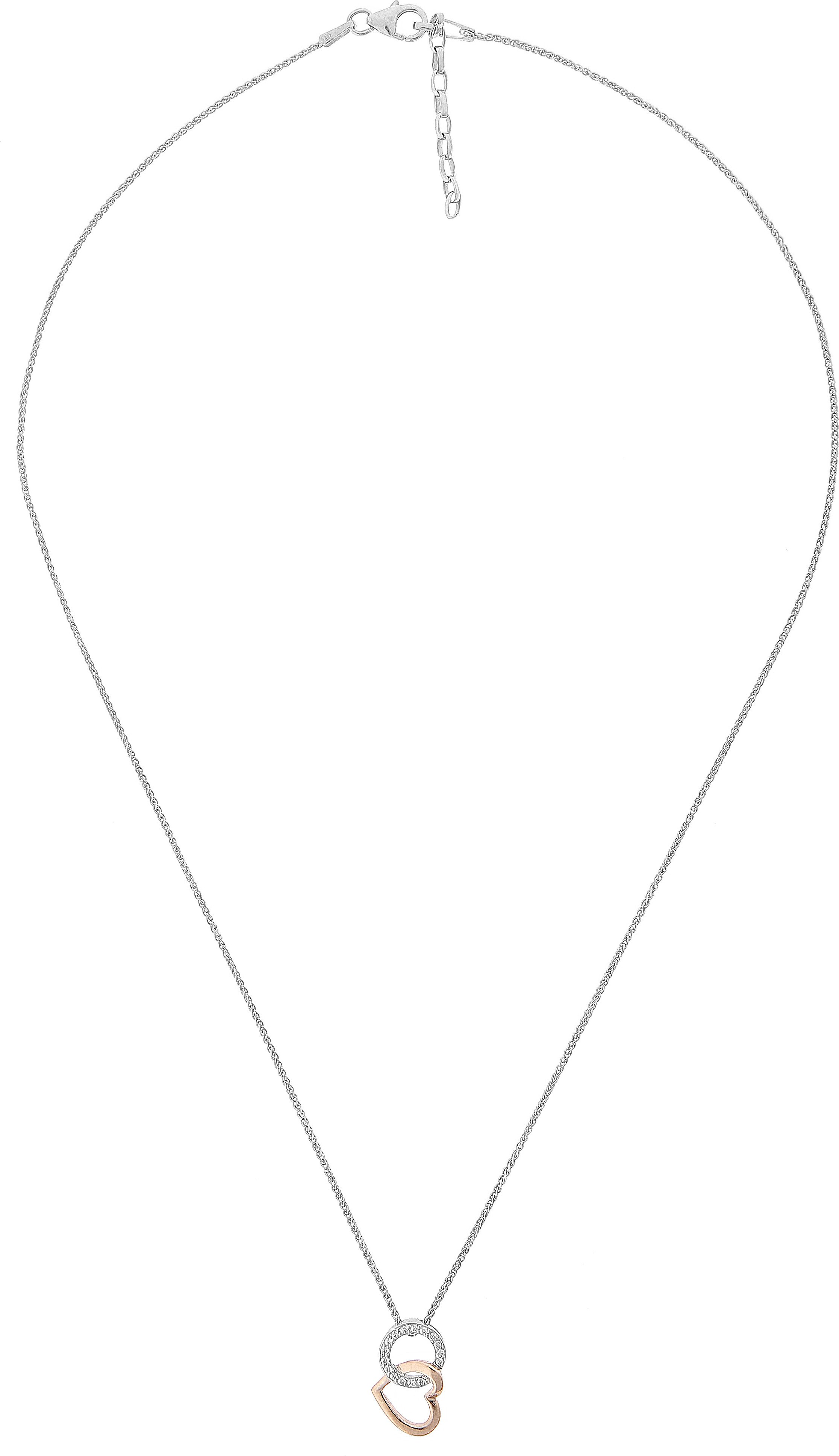 Orphelia 'Ely' Damen-Kette mit Anhänger aus 925er Sterlingsilber, Silber/Rosé, ZH-7286