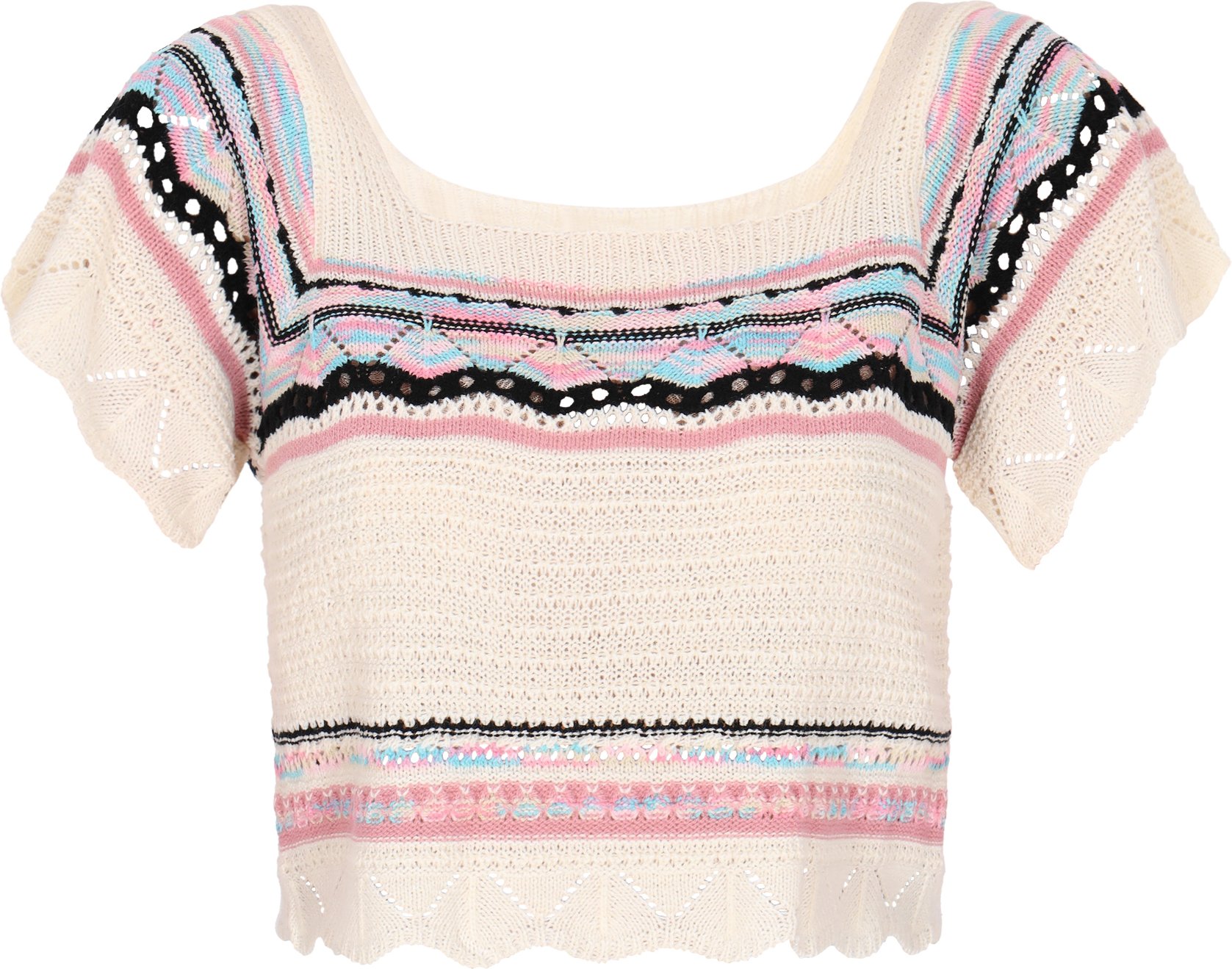 IZIA Pullover Frauen cremeweiß mehrfarbig