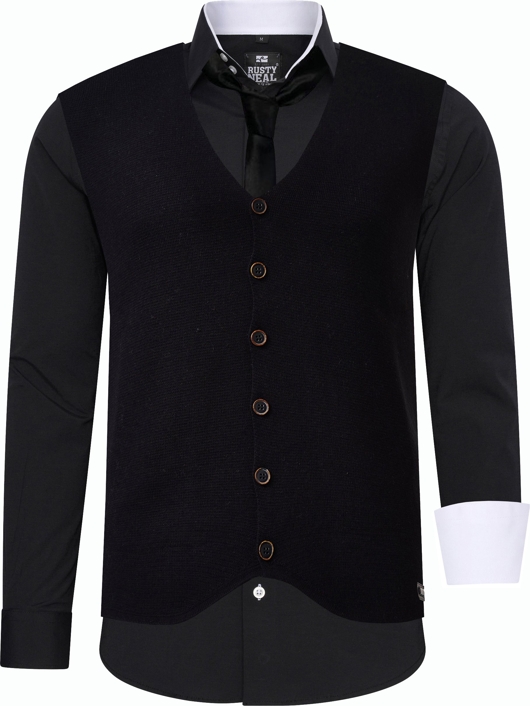 Hemd mit Weste und Krawatte 3er Set