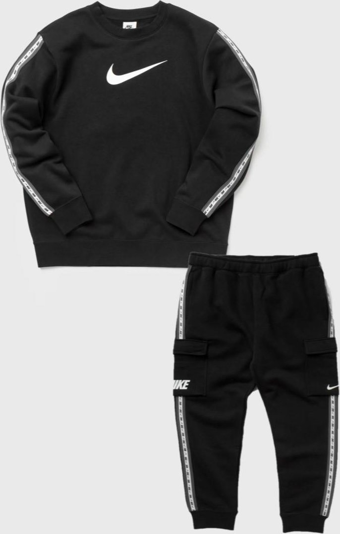 Nike Herren Fleece Sportswear Crew Neck Trainingsanzug in Schwarz
