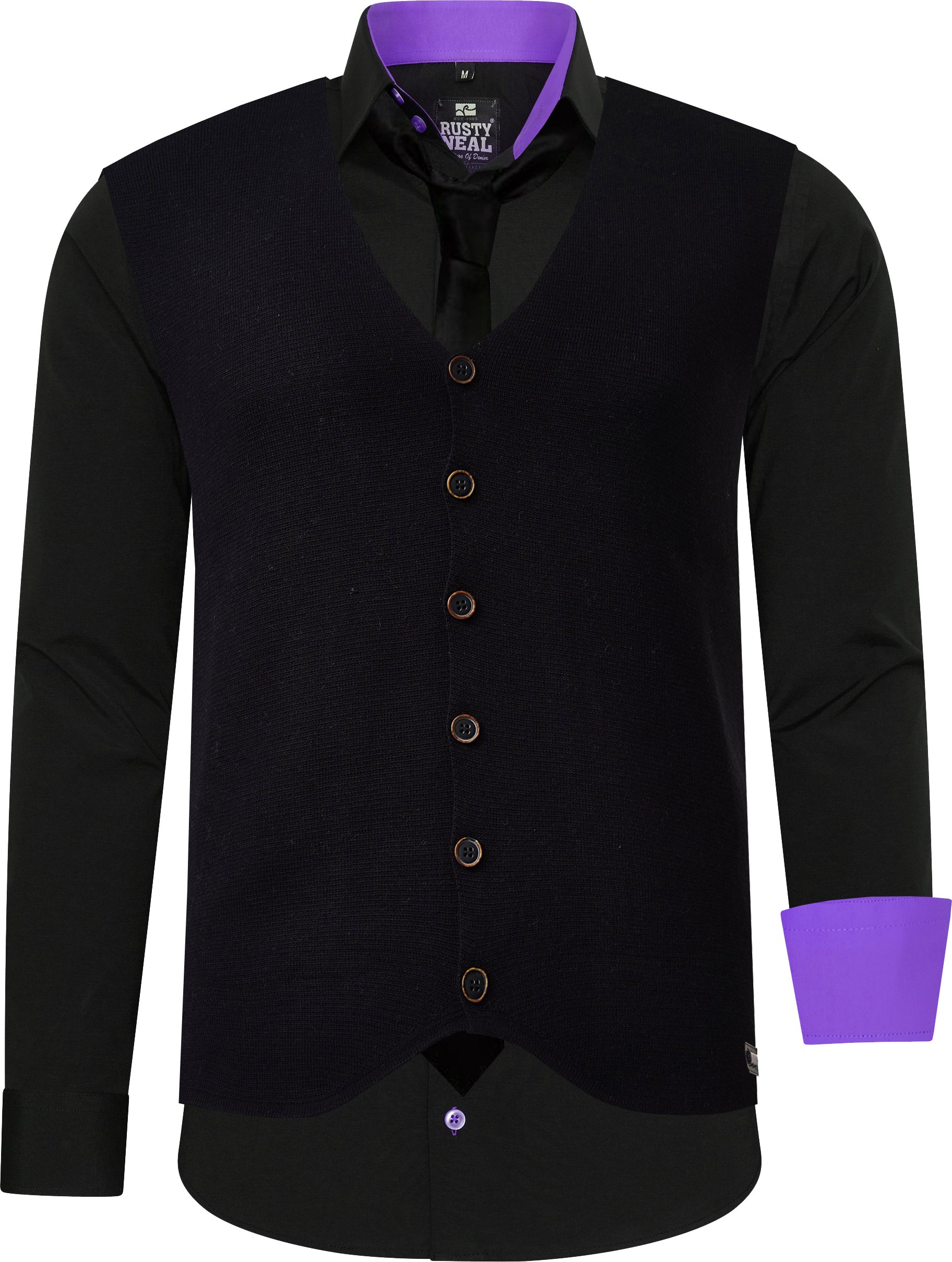 Hemd mit Weste und Krawatte 3er Set