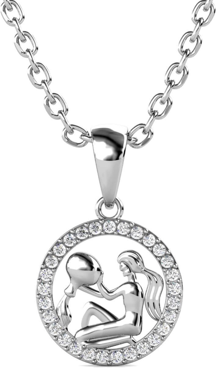 Wassermann Sternzeichen Anhänger - Silber und Kristall