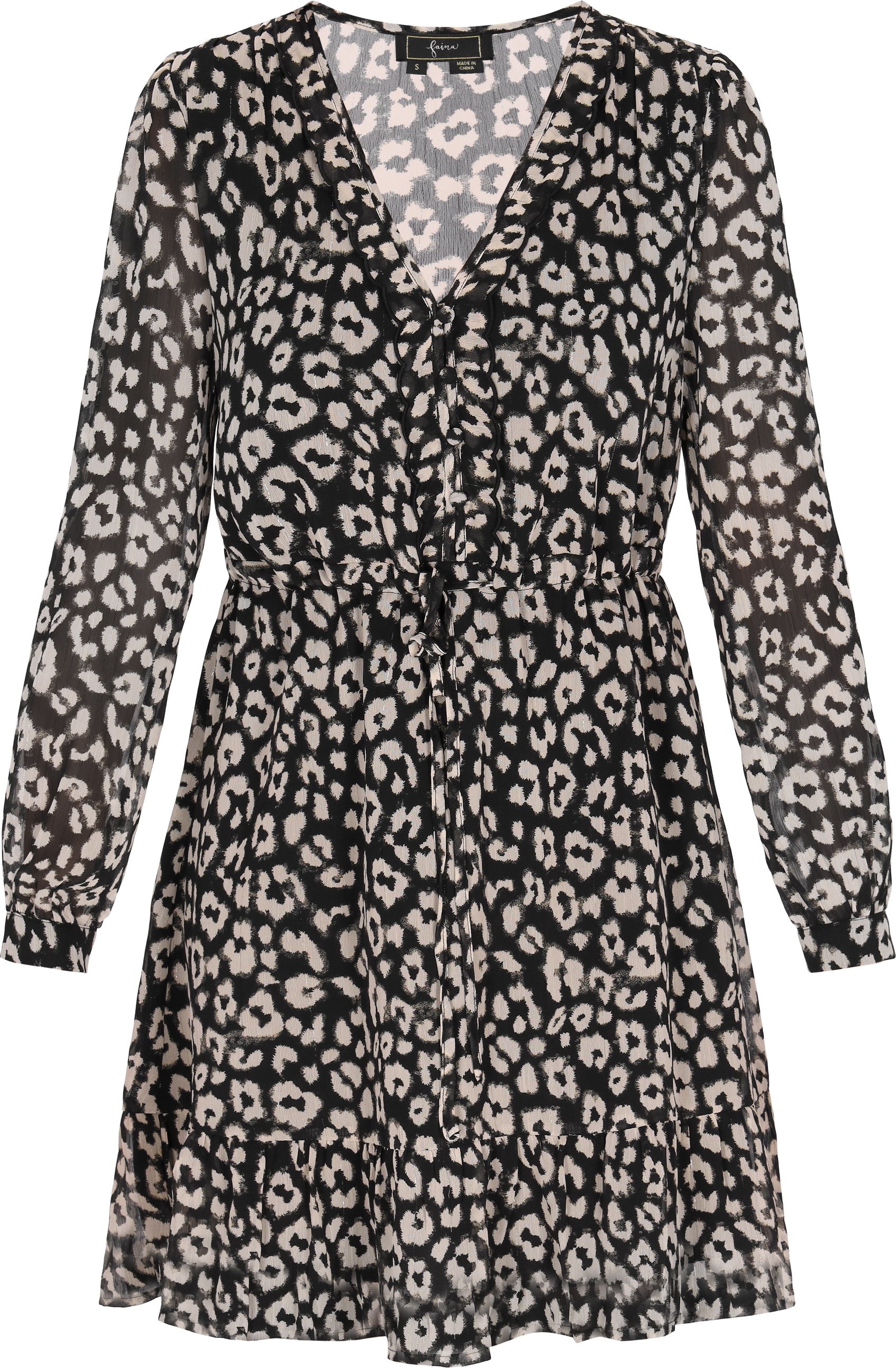 Faina Kleid Frauen cremeweiß schwarz