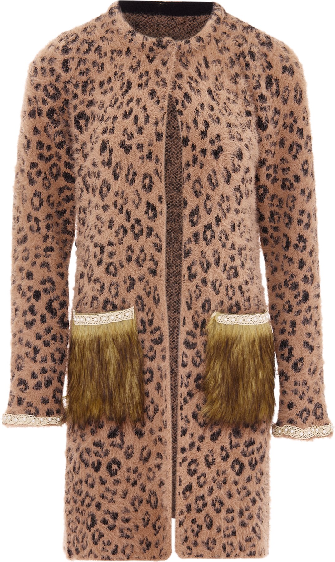 Thumbnail - Faina Strickjacke Damen Dunkelrosa Schwarz