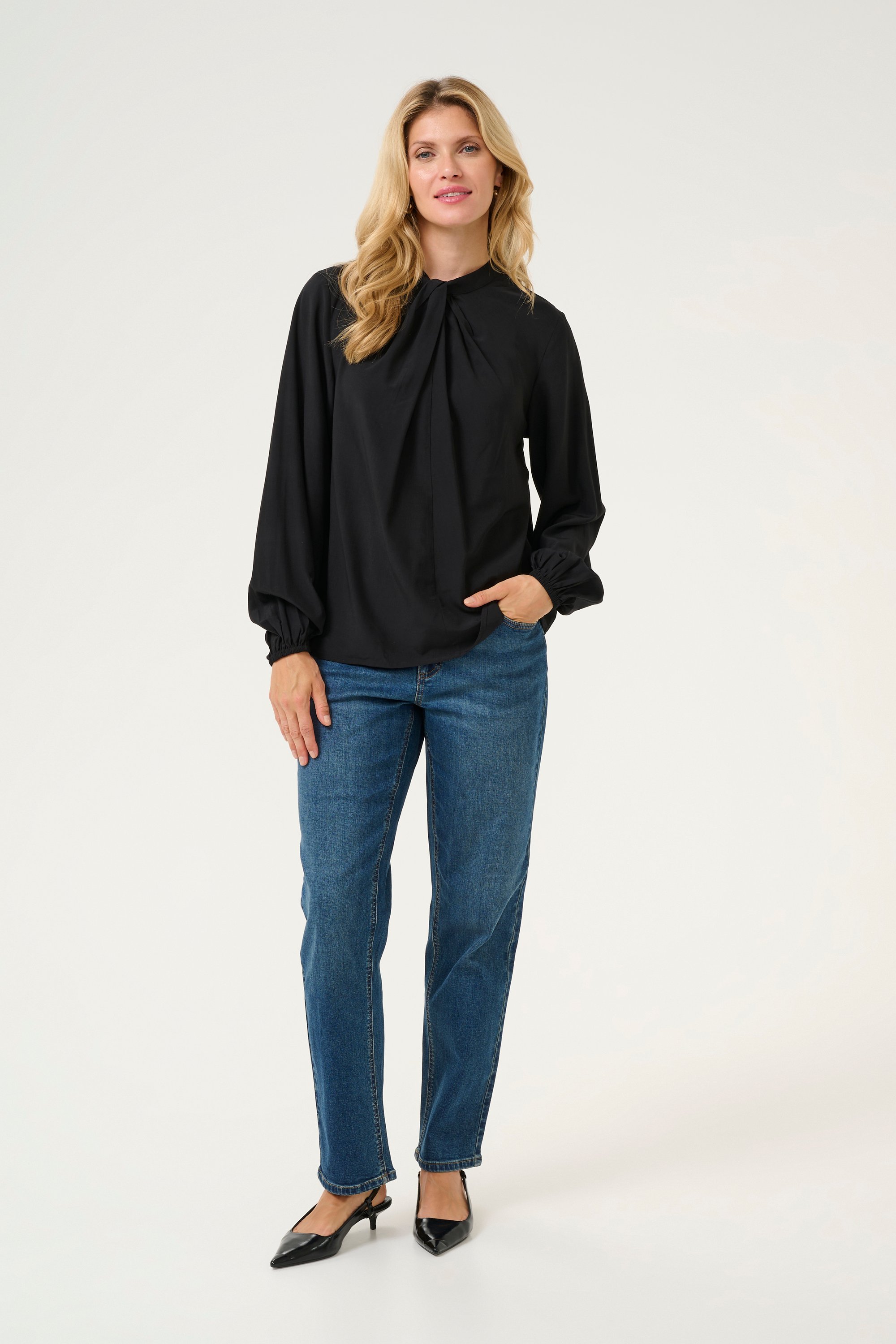 Langarm-Bluse Relaxed fit Blac