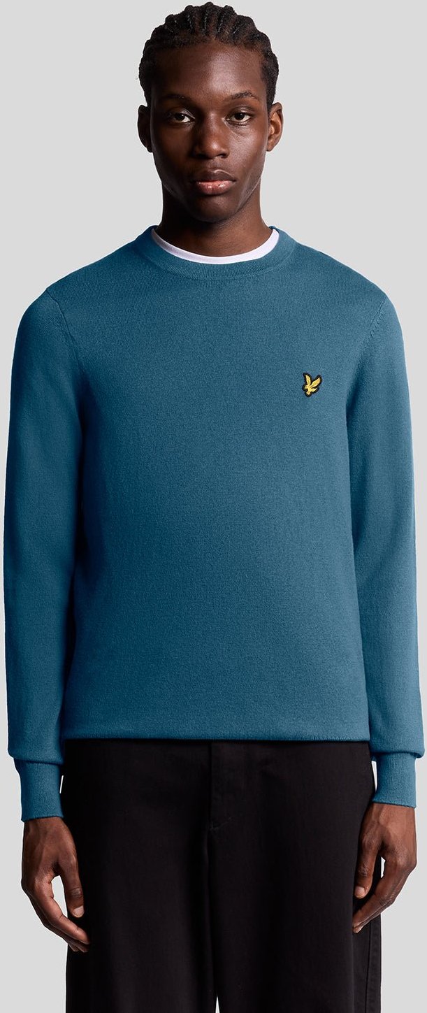 Thumbnail - Lyle & Scott Baumwoll-Merino Rundhalspullover - Blau