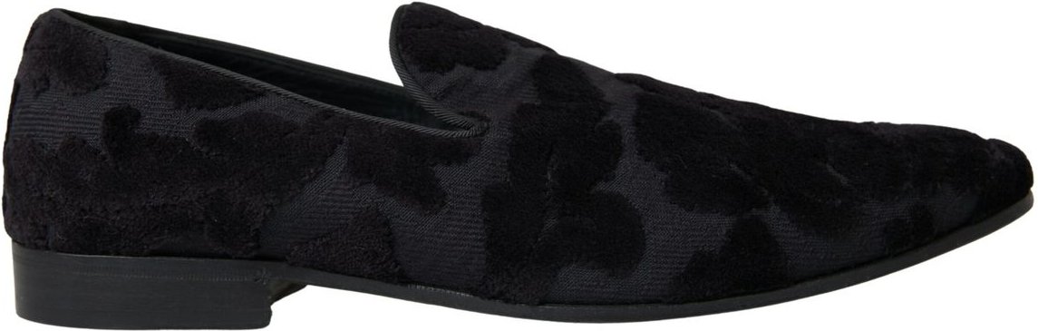 Samtloafer mit floralem Muster