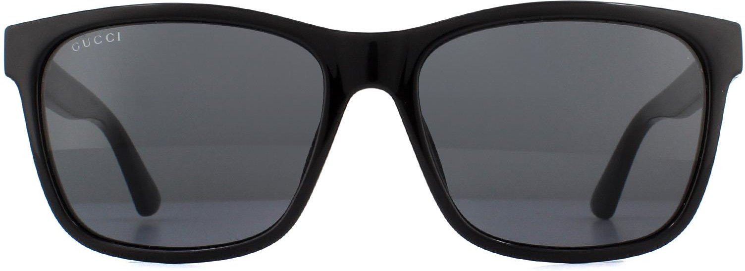 Thumbnail - Gucci Rectangle Mens Black Grey Sonnenbrille