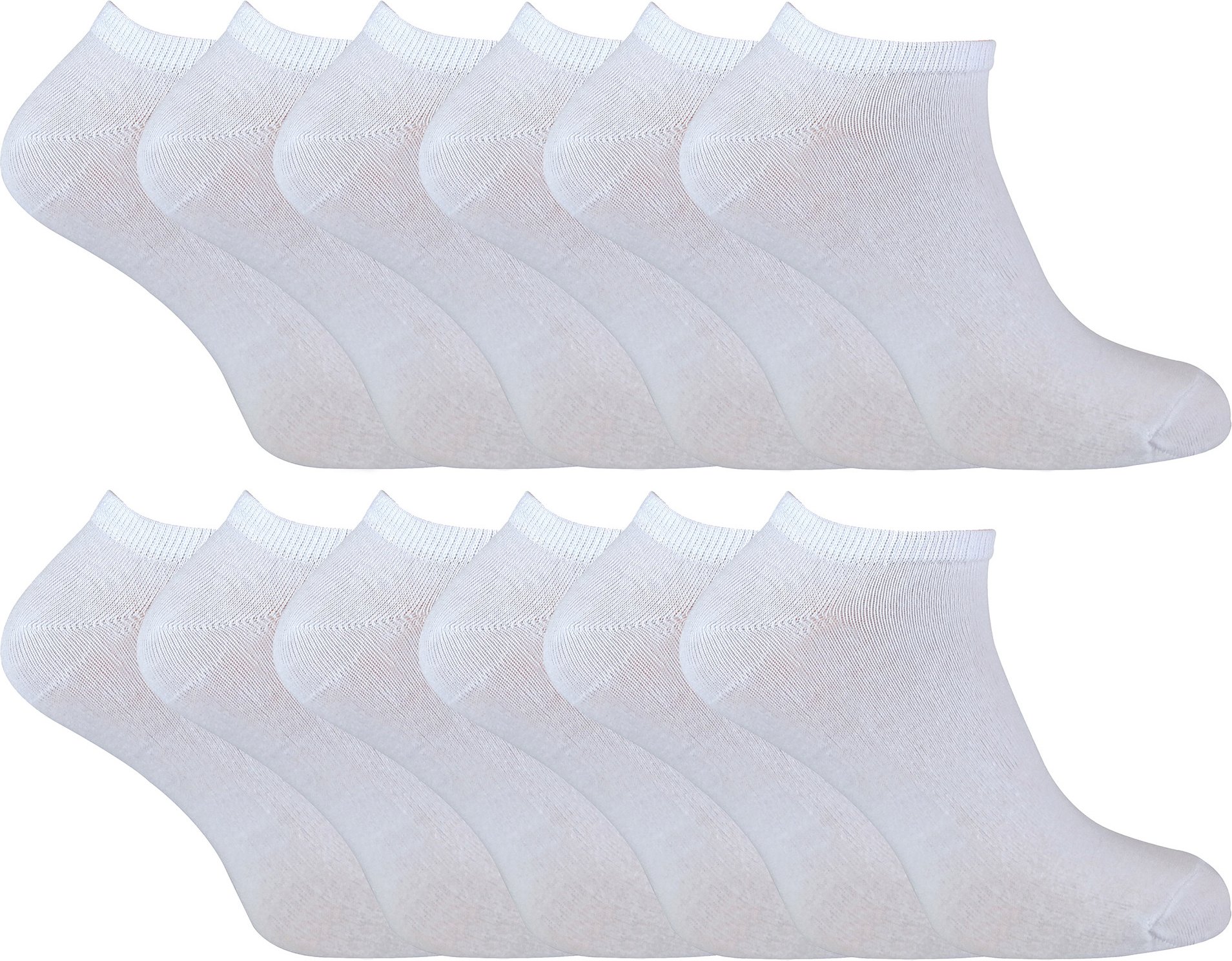 Thumbnail - Socken Snob - 12 Paar Multipack Herren Quarter Trainer Socken - Weiß