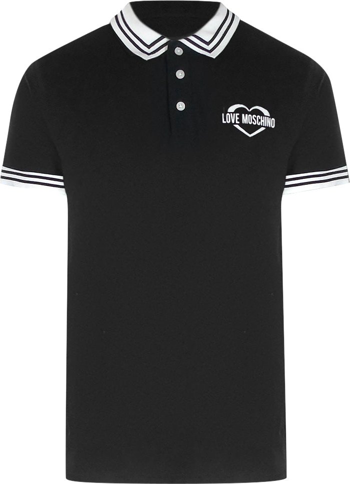 Love Moschino Poloshirt Mit Zwei Kragenspitzen Und Love-logo, Schwarz
