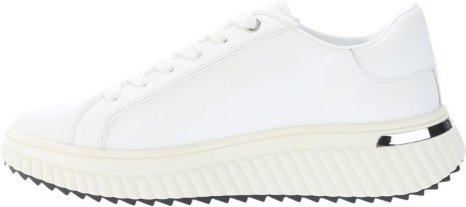 DKNY - "Leon Varsity" Sneaker für Damen, Leder, Zum Schnüren (Weiß/Schwarz)