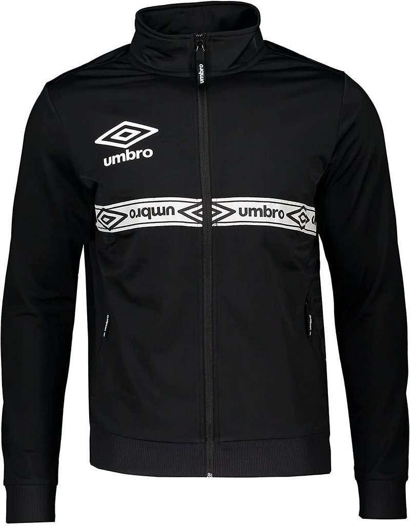 Umbro -Schwarz/Weiß -Track -Jacke mit geklebten Männern
